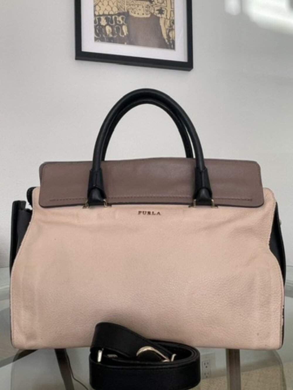 Furla Made in Italy Two-Toned Vintage handbag with shoulder strap